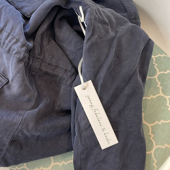 Navy Blue Moto Drawstring Waist button sleeve jacket - Picture 11 of 11